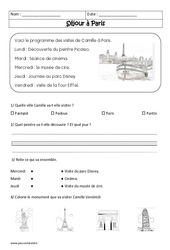 Séjour à Paris - Cp - Récit - Lecture - PDF à imprimer