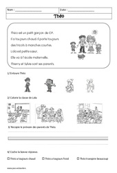 Théo - Cp - Récit - Lecture - PDF à imprimer
