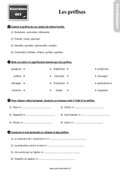 Les préfixes au Ce2 - Exercices, révisions - PDF à imprimer