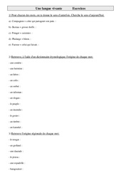 Une langue vivante  - Cm2 - Exercices - Vocabulaire - PDF à imprimer