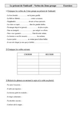 Verbes du 2ème groupe - Présent de l'indicatif -  Exercices - Cm1 - Conjugaison - Cycle 3 - PDF à imprimer