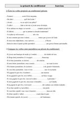 Exercices de conjugaison cm1- cycle 3: Le présent du conditionnel - PDF à imprimer