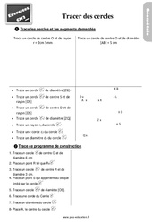Tracer des cercles au Cm2 - Exercices, révisions - PDF à imprimer
