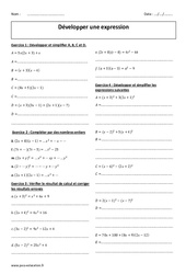 Développer une expression - 3ème - Exercices  - PDF à imprimer