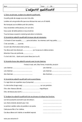 Adjectif qualificatif - 6ème - Exercices avec correction - PDF à imprimer