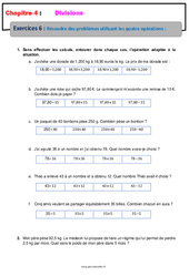 Résoudre des problèmes utilisant les quatre opérations - 6ème - Révisions - Exercices avec correction - PDF à imprimer