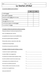Fonction attribut - 6ème - Exercices corrigés - PDF à imprimer