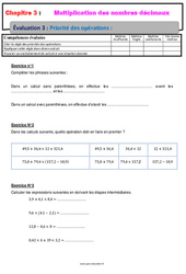 Priorité des opérations - 6ème - Evaluation, bilan, contrôle avec la correction - PDF à imprimer