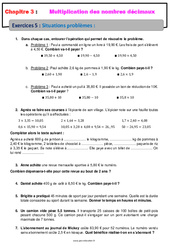 Situations problèmes multiplicatifs - 6ème - Révisions - Exercices avec correction - PDF à imprimer