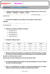 La division euclidienne - 6ème - Révisions - Exercices avec correction - Divisions - PDF à imprimer