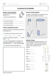 Prisme - Cylindre - 5ème - Exercices corrigés - PDF à imprimer