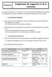 Expression de l'opposition et de la concession - 3ème - Cours - PDF à imprimer