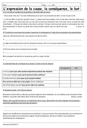 Propositions subordonnées relatives - 3ème -  Exercices sur la cause, la conséquence, le but - PDF à imprimer