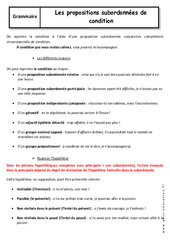 Propositions subordonnées de condition - 3ème - Cours - PDF à imprimer