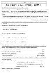 Condition - Propositions subordonnées  - 3ème - Exercices corrigés - PDF à imprimer