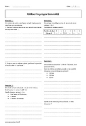 Proportionnalité - 6ème - Exercices corrigés - Gestion des données - PDF à imprimer