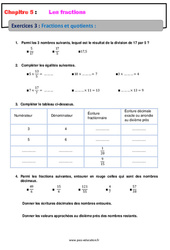 Fractions et quotients - 6ème - Révisions - Exercices avec correction - Les fractions