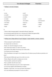 Niveaux de langue - Cm1 - Exercices - Vocabulaire