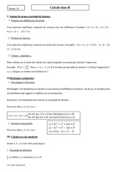 Calculs dans R - 2nde - Cours - PDF à imprimer