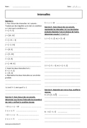 Intervalles - 2nde - Exercices avec correction - PDF à imprimer