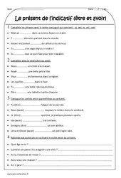 Etre et avoir au présent de l'indicatif - Ce2 - Exercices corrigés - PDF à imprimer