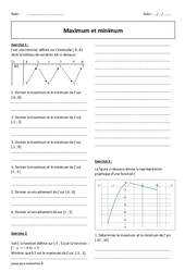 Minimum - Maximum - Seconde - Exercices corrigés - PDF à imprimer