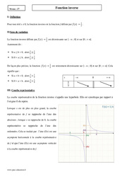 Fonction inverse - 2nde - Cours - PDF à imprimer