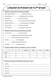 Verbes du 1er et 2ème groupe à l'imparfait - Ce2 - Exercices - PDF à imprimer