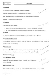 Vecteurs - Seconde - Cours - PDF à imprimer