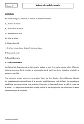 Volume des solides usuels - Seconde - Cours - PDF à imprimer