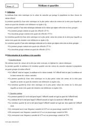 Médiane et quartiles - Seconde - Cours - PDF à imprimer