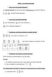 Fractions décimales – Leçon – Cm1 – Cm2 – Numération – Mathématiques – Cycle 3 - PDF gratuit à imprimer