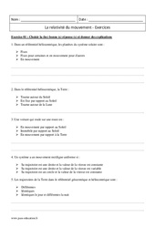Relativité du mouvement - 2nde - Exercices corrigés - PDF à imprimer