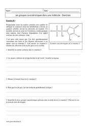 Groupes caractéristiques dans une molécule - 2nde - Exercices corrigés - PDF à imprimer