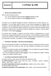 Attribut du COD - 3ème - Cours - PDF à imprimer