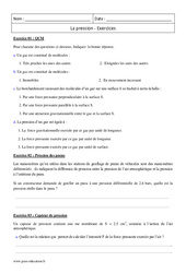 Pression atmosphérique - 2nde - Exercices corrigés - PDF à imprimer