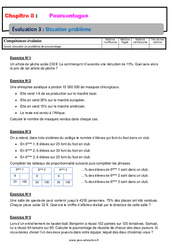 Situation problèmes sur les pourcentages - 6ème - Evaluation, bilan, contrôle avec la correction - PDF à imprimer