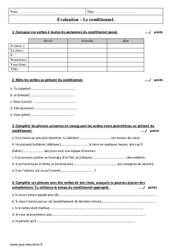 Présent du conditionnel - 6ème - Contrôle avec le corrigé - PDF à imprimer