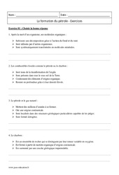 Pétrole - 2nde - Exercices corrigés sur la formation - PDF à imprimer