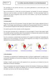 Système musculo-articulaire et son fonctionnement - Seconde - Cours - PDF à imprimer