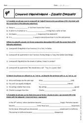Inégalité - Egalité - 4ème - Exercices  sur le comparatif - PDF à imprimer