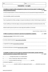 Sujet - 6ème - Evaluation  - PDF à imprimer