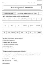 Phrases - Ce1 - Bilan sur les caractéristiques - PDF à imprimer