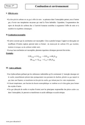 Combustion et environnement - Première - Cours - PDF à imprimer