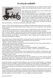 Le tricycle endiablé - Cm1 - Cm2 - Récit - PDF à imprimer