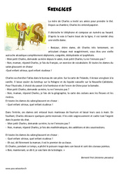 Exercices de Bernard Friot - Ce2 - Récit - Lecture - PDF à imprimer