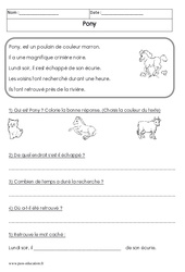 Pony - Cp - Récit - Lecture - PDF à imprimer