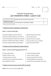 Complément d'objet - COD - COI - Cm2 - Bilan - PDF à imprimer