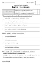 Phrase - Ponctuation - Ce2 - Bilan - PDF à imprimer