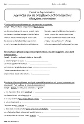 Compléments circonstanciels - Cm1 -  Exercices  - PDF à imprimer